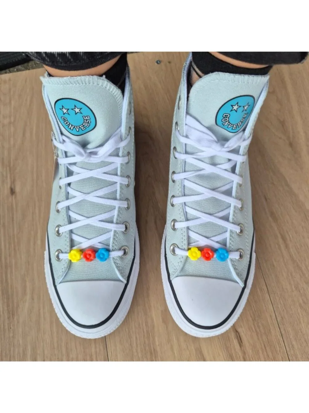 Converse Chuck Taylor Lift Platform Smiles 8 Womens Shoes Sneakers Blue A16296C